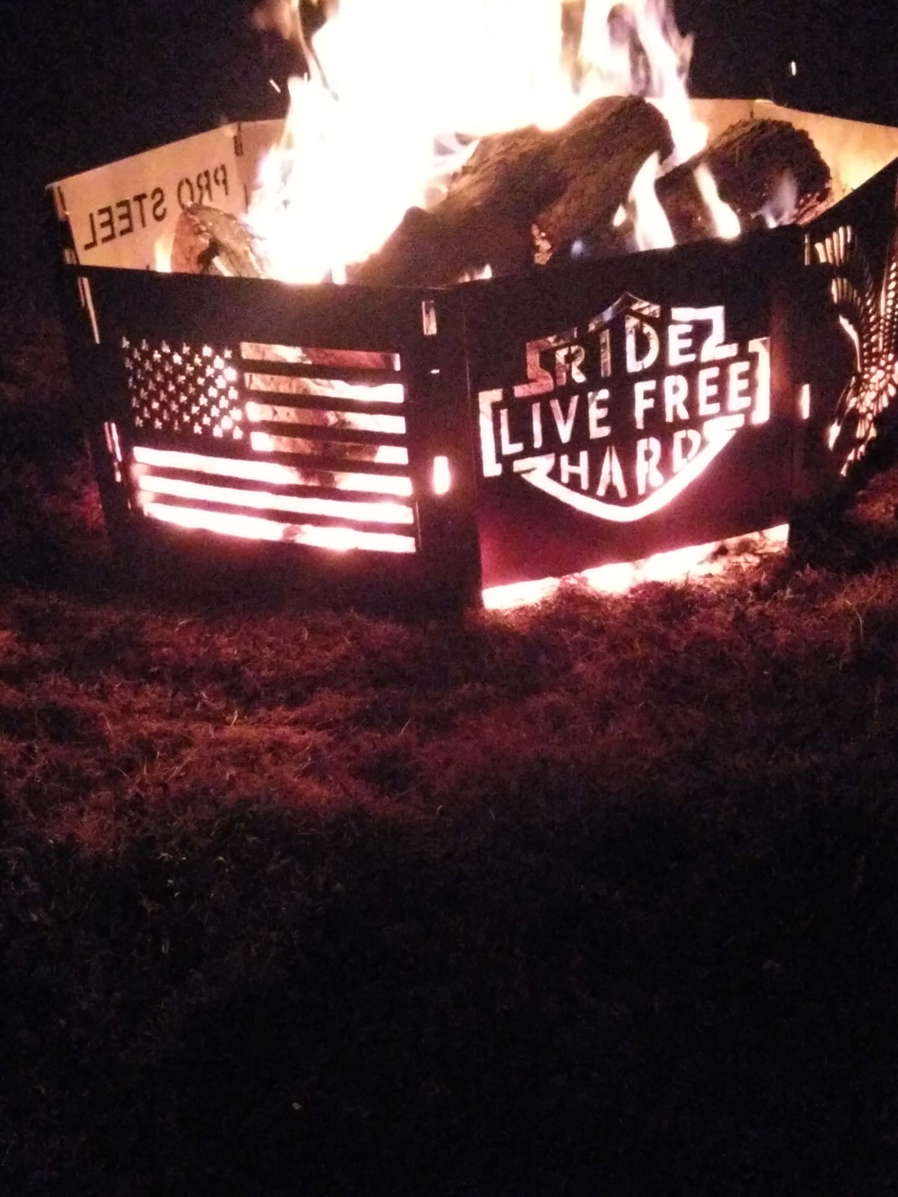 Portable Breakdown Fire Pit 6 panel Harley theme - Image 3