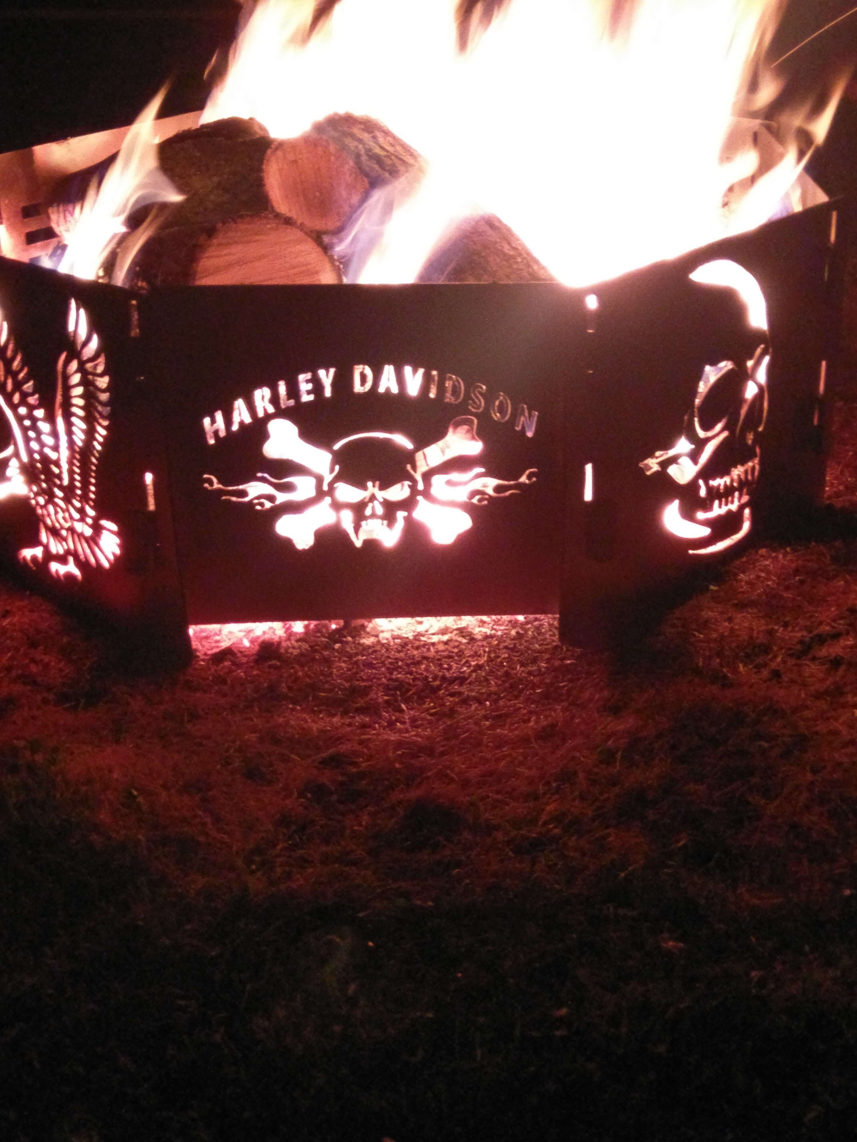 Portable Breakdown Fire Pit 6 panel Harley theme - Image 4